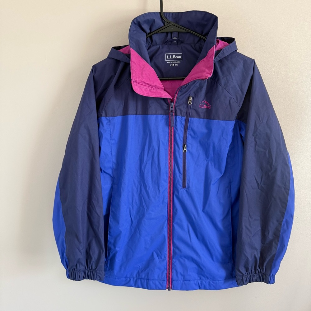 L.L.Bean Adventure Seeker Windbreaker Jacket Colorblock Spring‎ Youth L (14-16)